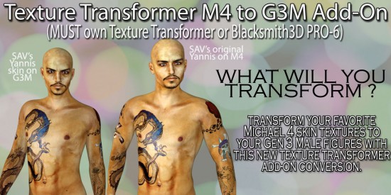 M4 to G3M Add-on Pack for Texture Transformer › daz studio