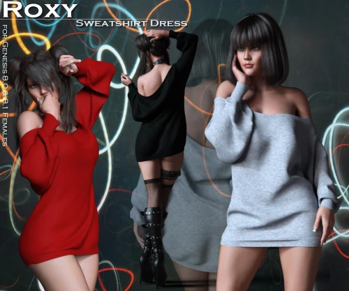 Roxy Sweatshirt Dress for G8 and G8.1 Females › daz studio
