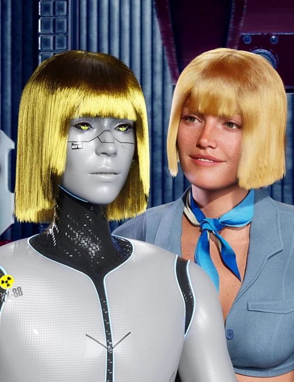 dForce Android Hair for Genesis 9 › daz studio